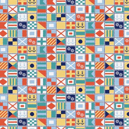 Nautical Flags - Whimsical Waters - Multi/White