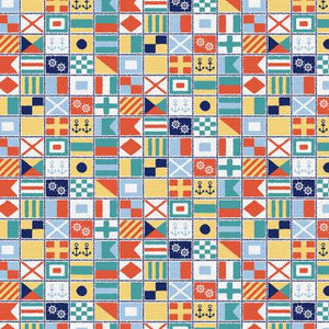 Nautical Flags - Whimsical Waters - Multi/White