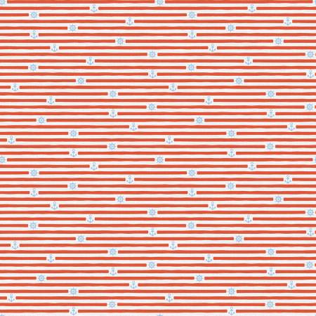 Nautical Stripes - Whimsical Waters - Red/White