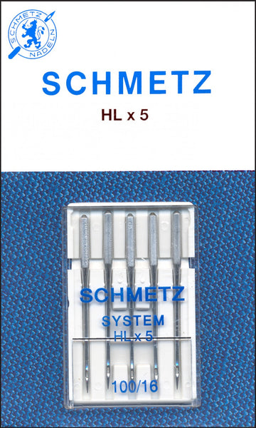 5 Pack - 90/14 ballpoint needle for all woven and knitted fabrics. Designed to prevent shredding and breakage when sewing with metallic and other machine embroidery threads.Each package of SCHMETZ needles has European and U.S. size equivalents written at the very bottom of the front of the plastic case. Typically they range from 60/8 (the finest) to 120/19 (the largest).