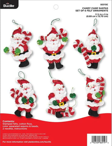 Candy Cane Santa Ornaments