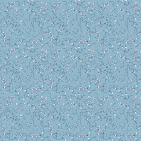 This fabric is from Riley Blake Designs and is designed by Melissa Mortenson for the Tulip Cottage Collection. This fabric is a dusty blue with tiny little vines all over.&nbsp;