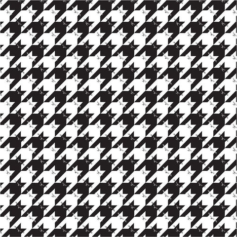 This fabric from Feline Good collection for Timeless Treasure is a kitty print disguised as houndstooth. Black and white fabric, print is medium scale. 