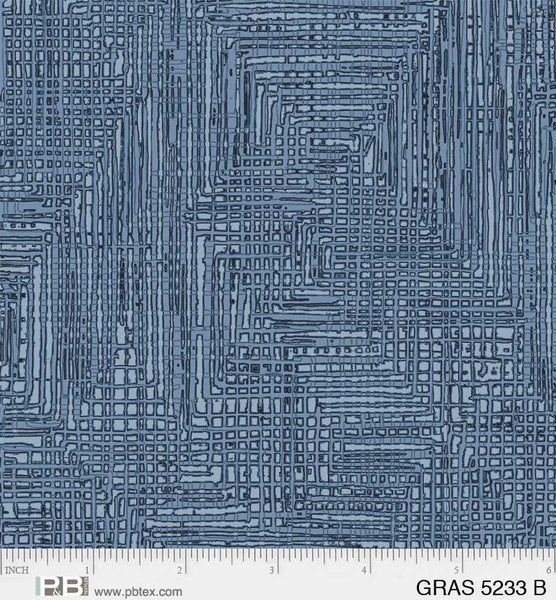 This fabric is from P&amp;B Textiles and is from the Grass Roots collection. It features a solid background with darker colored lines all over. Subtly geometric, which makes it a great blender.&nbsp;