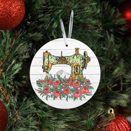 Ornament is 3.5" in diameter and has the same image on both sides. Each ornament is dyed aluminum with a smooth, glossy finish, is UV protected and almost impossible to scratch. Ribbon color may vary.