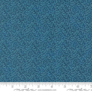 This fabric is from Moda and was designed by Betsy Chutchain. This fabric is a gorgeous indigo blue color with small leaves on top. Small scale print.&nbsp;