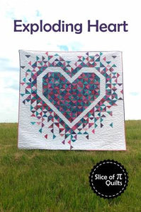 Introducing the Slice of Pi Quilts Exploding Heart quilt pattern, which will help you capture the feeling of joy bursting from your heart! This stunning pattern is perfect for advanced beginners, as it features standard machine sewing techniques and is fat quarter and fabric cutter friendly.