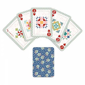 The Home Town Playing Cards by Lori Holt of Bee in my Bonnet feature pieced quilt blocks and prints from her Home Town collection. The cards are bridge size which is 2 1/4" x 3 1/2" and are perfect for your favorite card game!