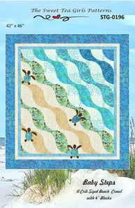 Baby Steps is a modified Original Beach Crawl designed for special little folks. The blocks have been resized to 4" square for a perfect smaller sized crib quilt. Using simple, failproof curves and easy fusib