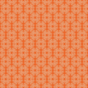 This Groovy Boho by Julia Dreams for RJR is a throwback to the 60s. These prints feature large floral designs with orange, reds and pinks. This Hey Sunshine fabric is a blender for this Groovy Boho collection. This fabric features a white tribal design over a bright orange background. This is a great print for quilting and clothing! 