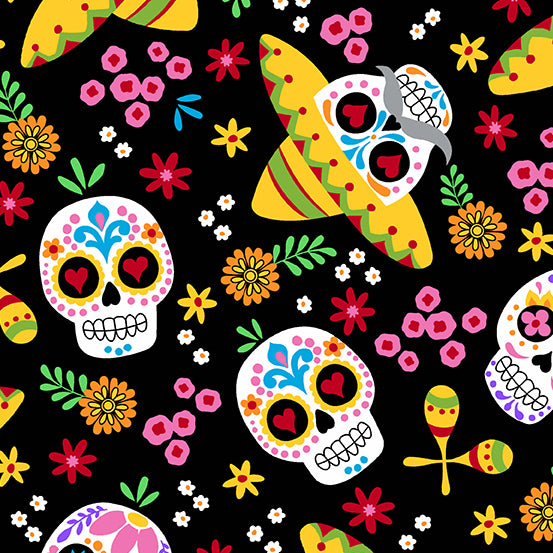 Day of the Dead- Calaveras Black – the-sew-op