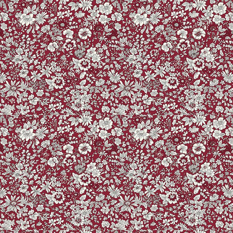 Traditionally screen-printed onto soft Lasenby cotton, the collection includes quintessential 1930’s florals brought back to life, such as this red, gray, and white field of cosmos. From the ‘Best in Show’ botanicals Collection in Liberty’s iconic print archive. 100% Cotton, 44/45"